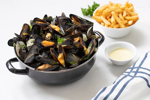 Belgian-style mussels served at Parlay Sporting Club + Kitchen