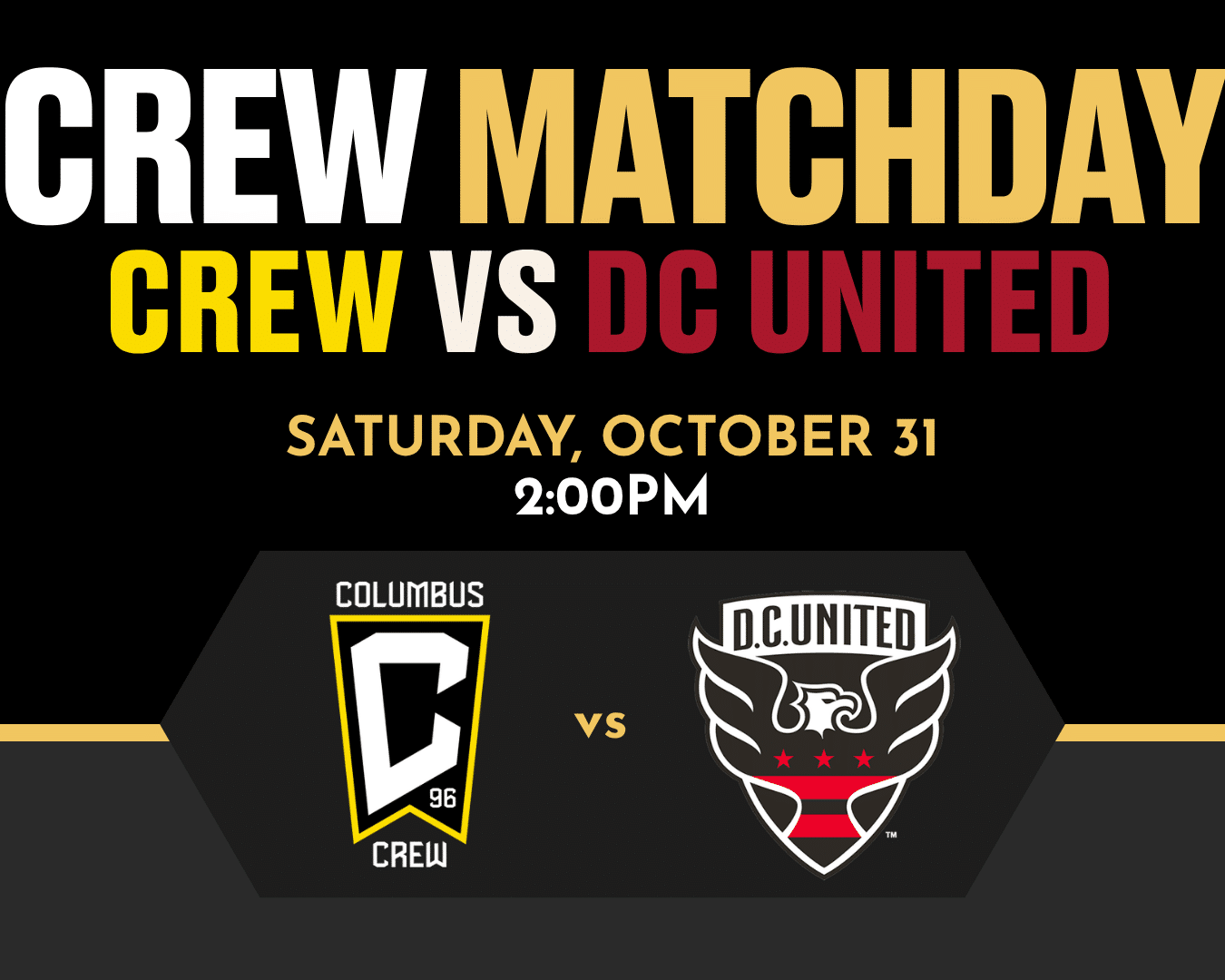 START MATCHDAY HERE. WALK/RIDE TO THE FIELD. VALET AVAILABLE